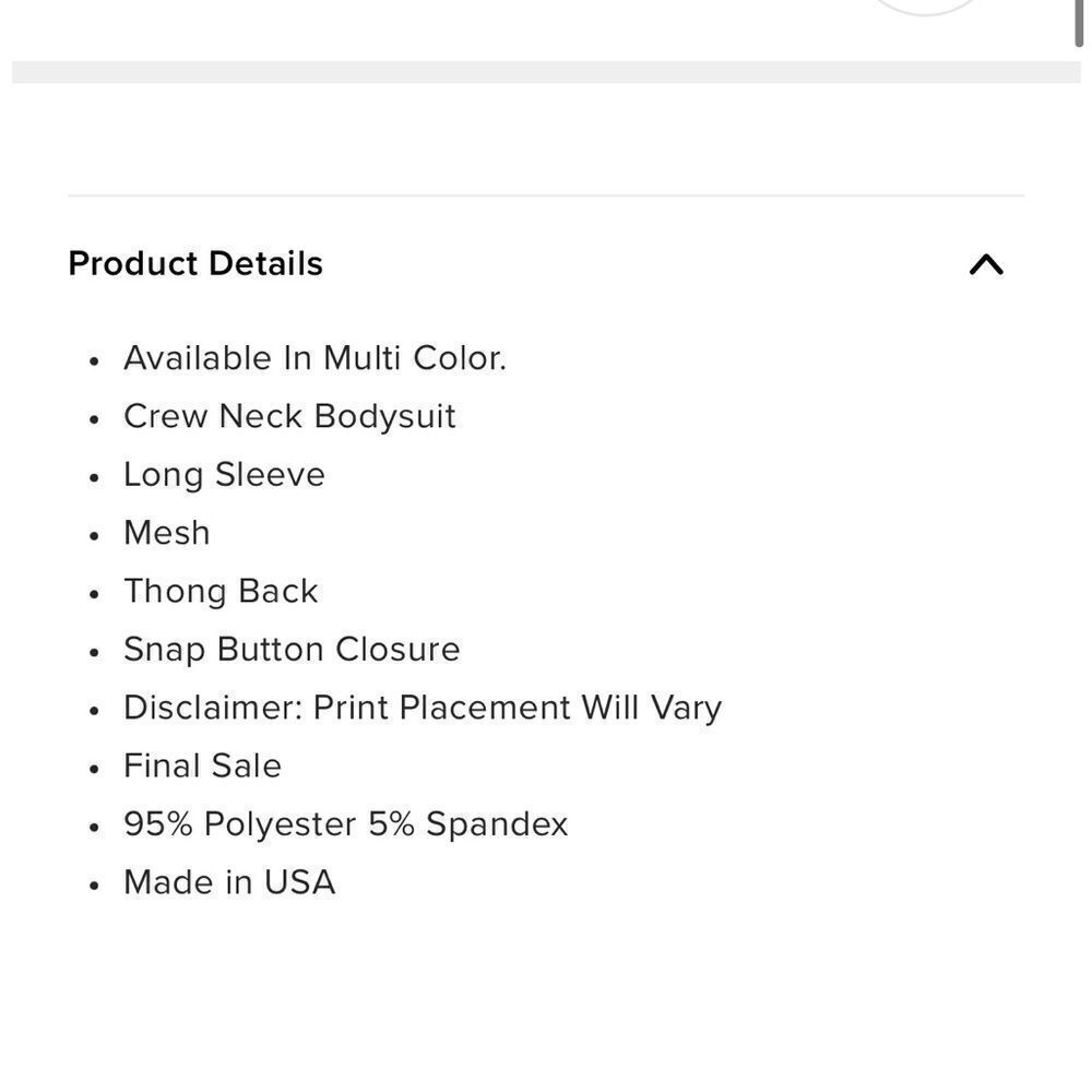 Street Edge Mesh Bodysuit - Multi Color Worn Once - Picture 7 of 7